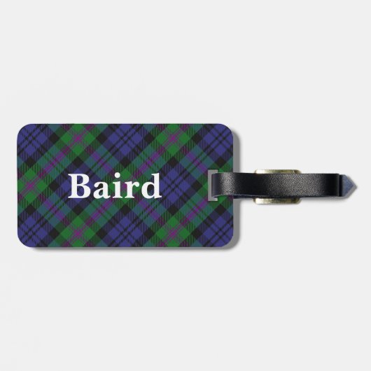 Old Scotsman Clan Baird Tartan Bagagelabel (Achterkant horizontaal)