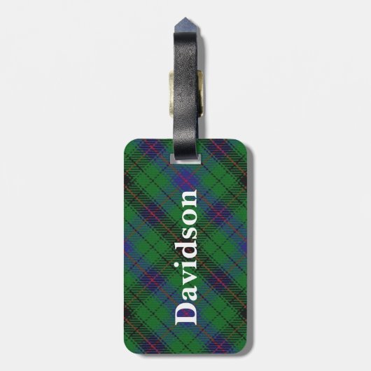 Old Scotsman Clan Davidson Tartan Bagagelabel (Achterkant verticaal)