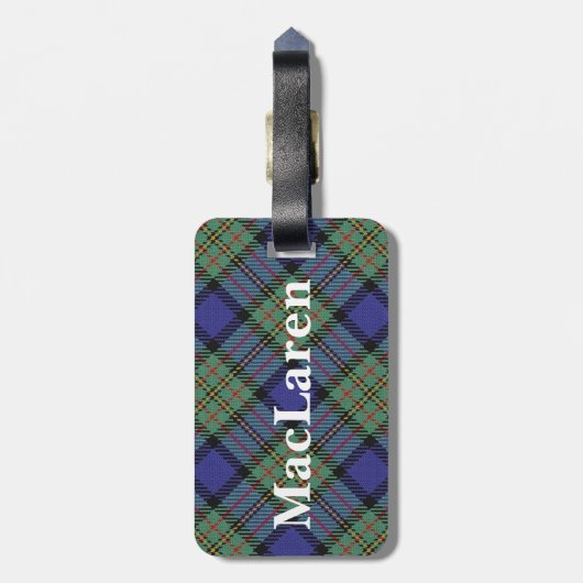 Old Scotsman Clan MacLaren Tartan Bagagelabel (Achterkant verticaal)