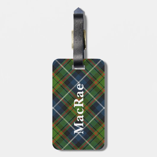 Old Scotsman Clan MacRae Tartan Bagagelabel (Achterkant verticaal)