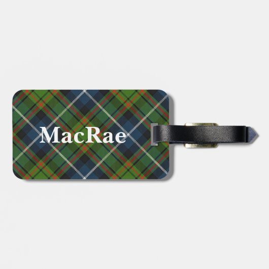 Old Scotsman Clan MacRae Tartan Bagagelabel (Achterkant horizontaal)