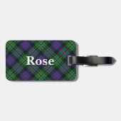 Old Scotsman Clan Roos Tartan Bagagelabel (Achterkant horizontaal)