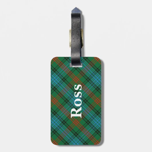 Old Scotsman Clan Ross Tartan Bagagelabel (Achterkant verticaal)