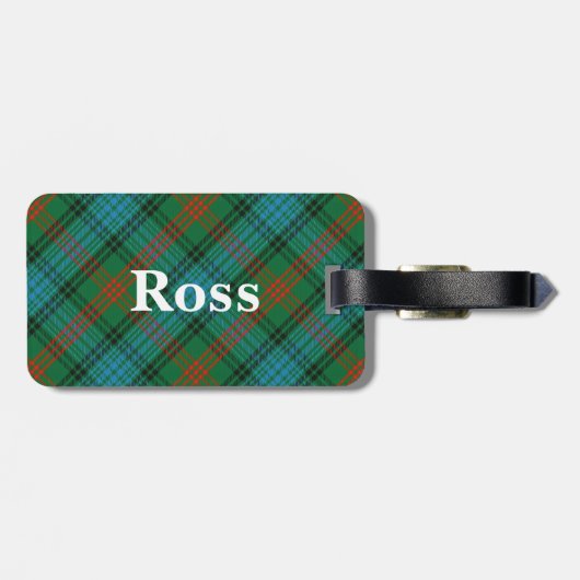 Old Scotsman Clan Ross Tartan Bagagelabel (Achterkant horizontaal)
