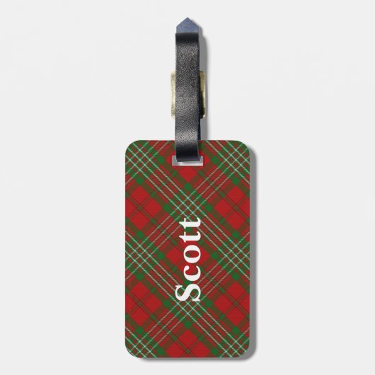 Old Scotsman Clan Scott Tartan Bagagelabel (Achterkant verticaal)