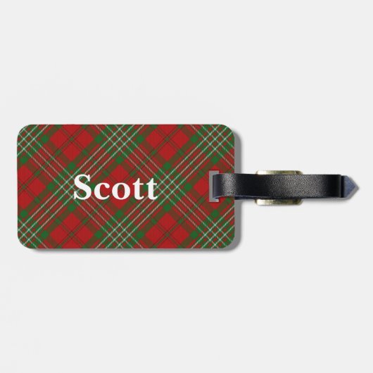 Old Scotsman Clan Scott Tartan Bagagelabel (Achterkant horizontaal)