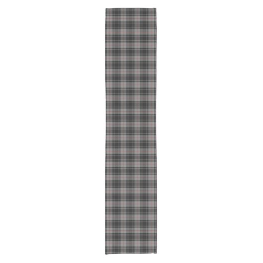 Old Scottish Clan Moffat Grey Black Tartan Korte Tafelloper (Voorkant)