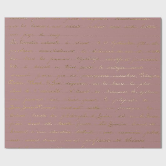 Old Script Gold Mauve Lila Blush Pink Royal Paris Cadeaupapier (Vlak)