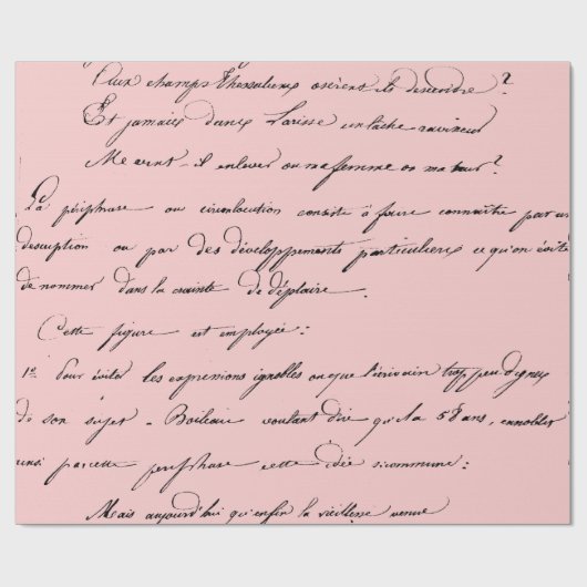 Old Script Paris Mauve Lila Blush Pink Royal Cadeaupapier (Vlak)