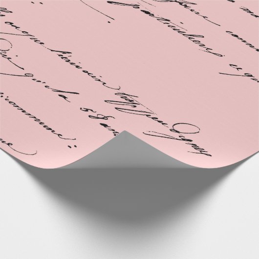 Old Script Paris Mauve Lila Blush Pink Royal Cadeaupapier (Hoek)