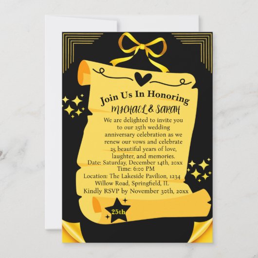 Old Scroll Black & Goal 25ste Jubileum Kaart (Voorkant)