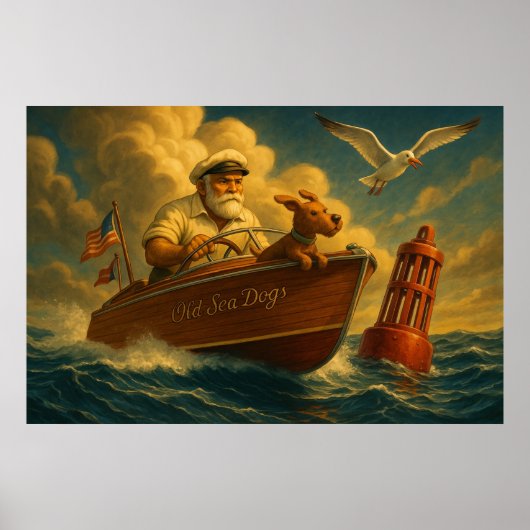 Old Sea Dogs: a sailor and his trusty canine  Poster (Voorkant)