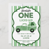 Old Shamrock Truck Eerste Verjaardag Uitnodiging (Voorkant)