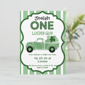 Old Shamrock Truck Eerste Verjaardag Uitnodiging (Staand voorkant)