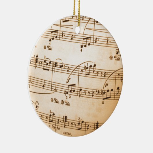 Old Sheet Music Keramisch Ornament (Rechts)