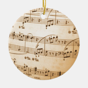 Old Sheet Music Keramisch Ornament