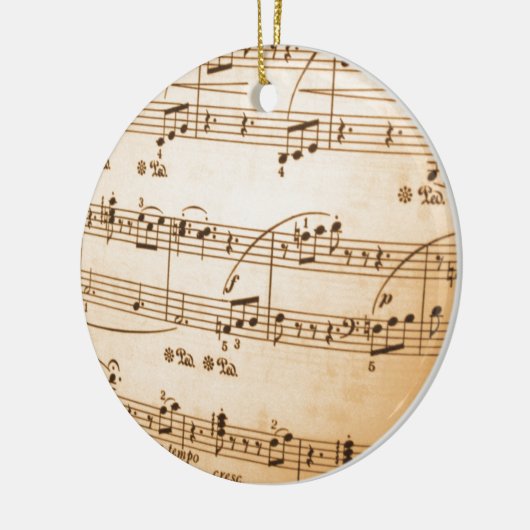 Old Sheet Music Keramisch Ornament (Links)