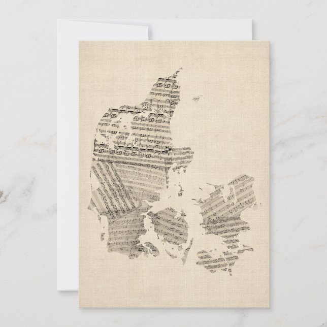 Old Sheet Music Map of Denemarken (Voorkant)
