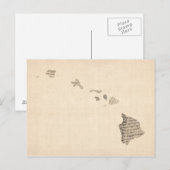 Old Sheet Music Map van Hawaii Briefkaart (Voorkant / Achterkant)