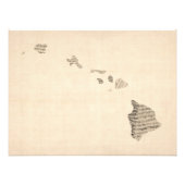 Old Sheet Music Map van Hawaii Foto Afdruk (Voorkant)