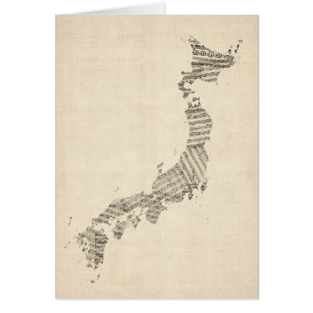 Old Sheet Music Map van Japan (Voorkant)