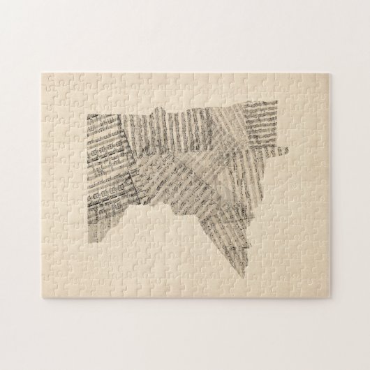 Old Sheet Music Map van Minnesota Legpuzzel (Horizontaal)