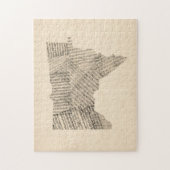 Old Sheet Music Map van Minnesota Legpuzzel (Verticaal)
