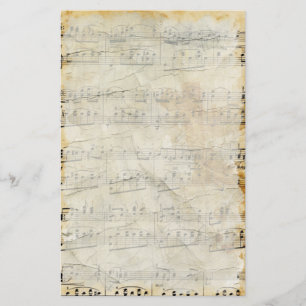 "Old Sheet Music Parchment Stationery" Briefpapier