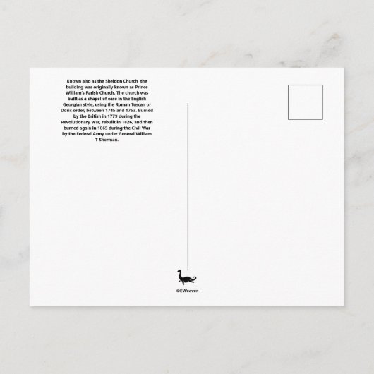 Old Sheldon Ruins Briefkaart (Achterkant)