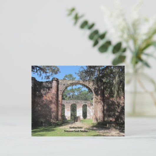 Old Sheldon Ruins Briefkaart (Staand voorkant)