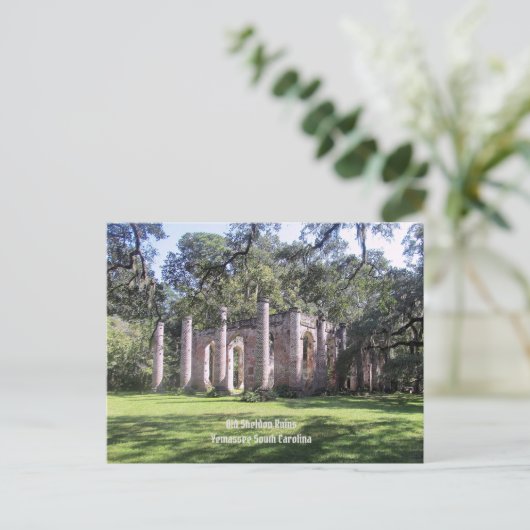 Old Sheldon Ruins Church Briefkaart (Staand voorkant)