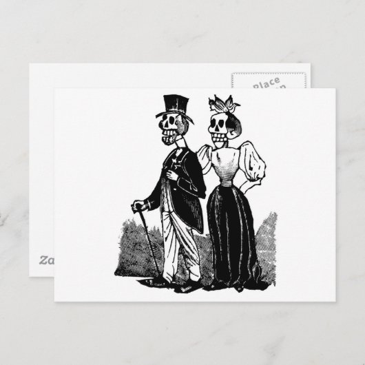 Old Skeleton Couple ongeveer begin jaren 1900, Mex Briefkaart (Voorkant / Achterkant)