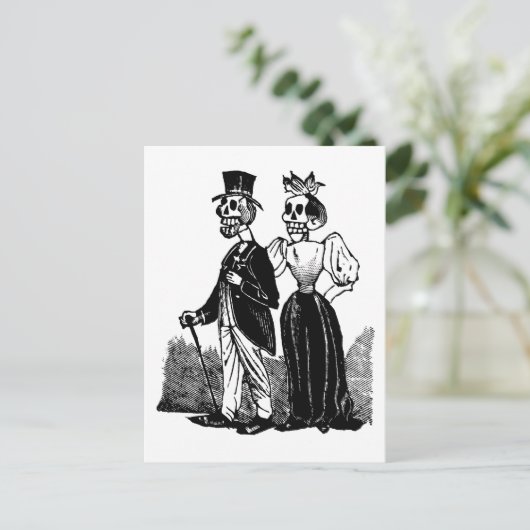 Old Skeleton Couple ongeveer begin jaren 1900, Mex Briefkaart (Staand voorkant)