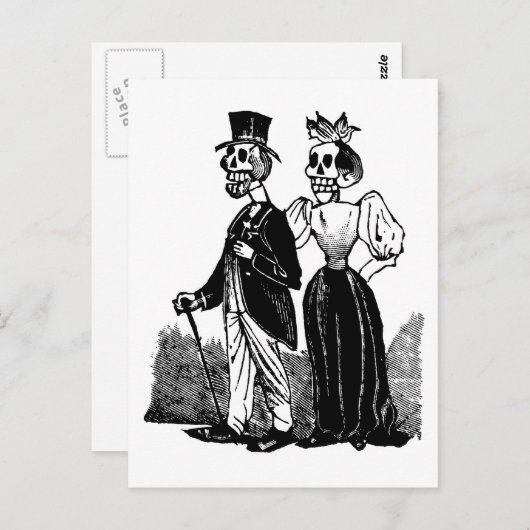 Old Skeleton Couple ongeveer begin jaren 1900, Mex Briefkaart (Voorkant / Achterkant)