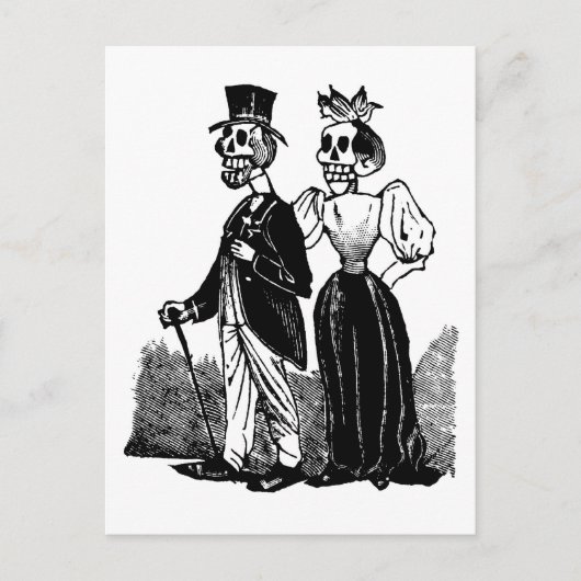 Old Skeleton Couple ongeveer begin jaren 1900, Mex Briefkaart (Voorkant)