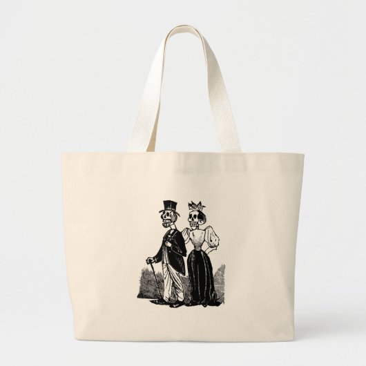 Old Skeleton Couple ongeveer begin jaren 1900, Mex Grote Tote Bag (Voorkant)