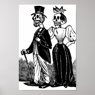 Old Skeleton Couple ongeveer begin jaren 1900, Mex Poster