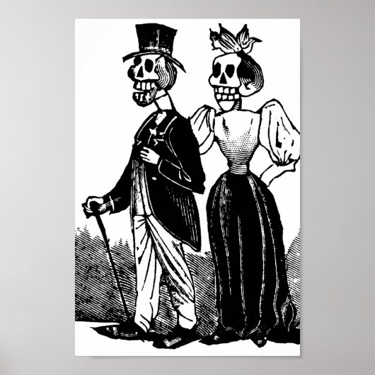 Old Skeleton Couple ongeveer begin jaren 1900, Mex Poster (Voorkant)