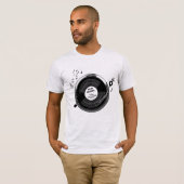 Old skool dj record collector turntable t shirt (Voorkant volledig)