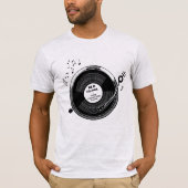 Old skool dj record collector turntable t shirt (Voorkant)
