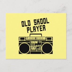 Old Skool Player Retro Stereo Boombox Briefkaart