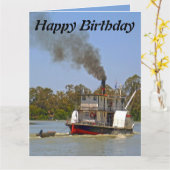 Old Smoky Paddle Steamer on River Murray Kaart (Gele Bloem)