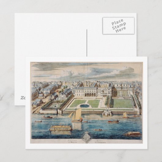 Old Somerset House on the Strand, gegraveerd door  Briefkaart (Voorkant / Achterkant)