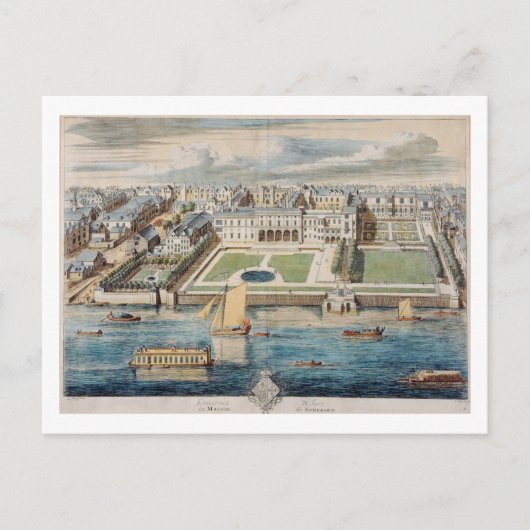 Old Somerset House on the Strand, gegraveerd door  Briefkaart (Voorkant)