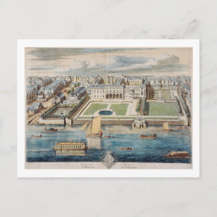Old Somerset House on the Strand, gegraveerd door Briefkaart