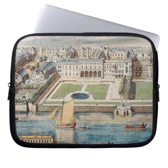 Old Somerset House on the Strand, gegraveerd door  Laptop Sleeve (Voorkant)