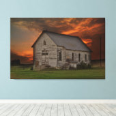 Old South Dakota Rustic Building Canvas Print (Insitu (Houten vloer))