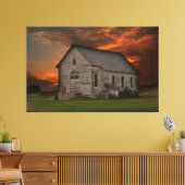 Old South Dakota Rustic Building Canvas Print (Insitu (Woonkamer))
