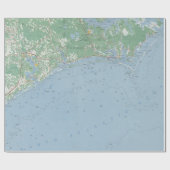 Old Southern North Carolina Coast Map (1953)  Cadeaupapier (Vlak)