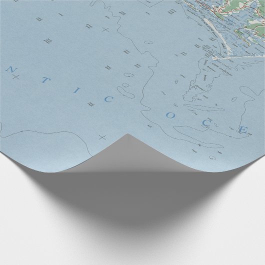 Old Southern North Carolina Coast Map (1953) Cadeaupapier (Hoek)